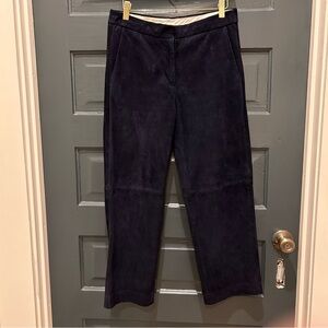 J.Crew Collection High Rise Suede Patio Pants Navy Size 4 (runs big)